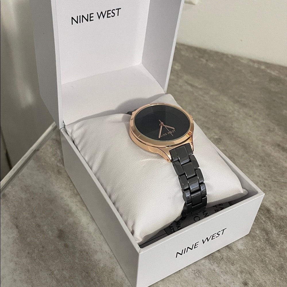Nine West Black and Gold Women's Watch